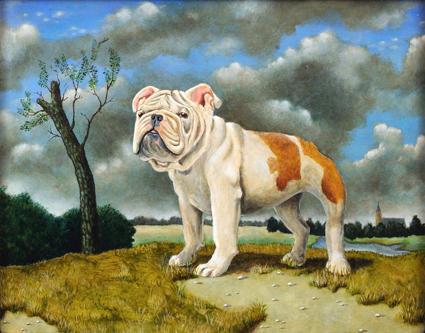 Landscape with Bulldog III, Dog Portraits, 2015 _ Timothy Vermeulen